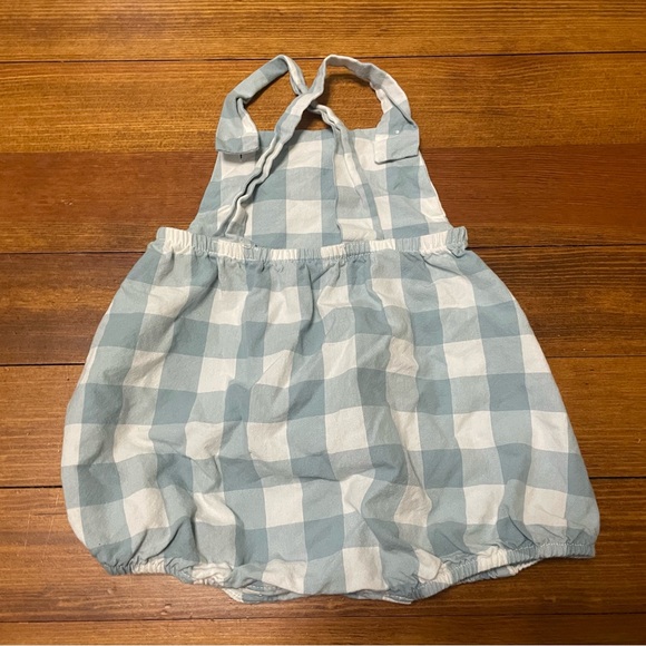 Sweet Caroline Blue & White Gingham Cotton Bubble Romper Size 12 Months - Picture 3 of 6